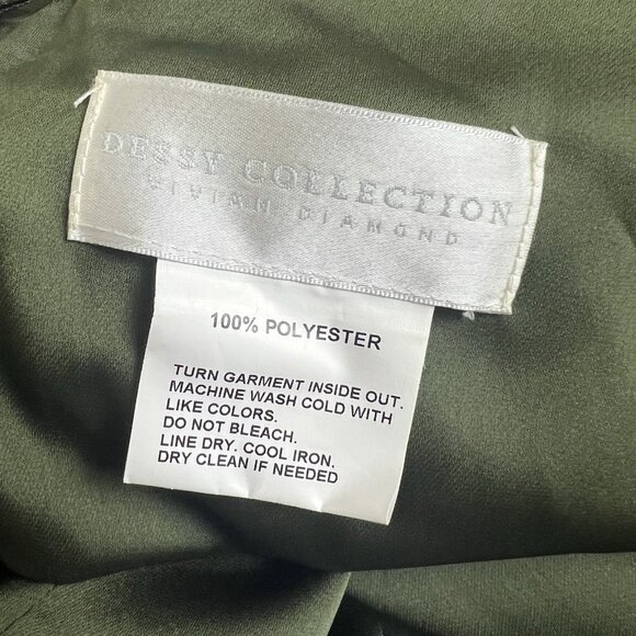 Dessy Collection Size 22 W Whisper Satin One Shoulder Drape Gown Olive Green NWT - Picture 6 of 10